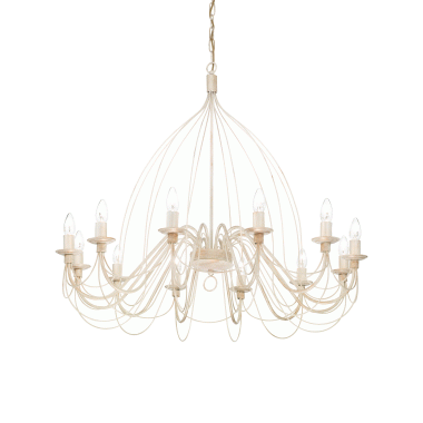 LAMPADA SOSPENSIONE CORTESP1 2 BIANCO ANTICO - IDEAL LUX 097664 product photo Photo 01 3XL