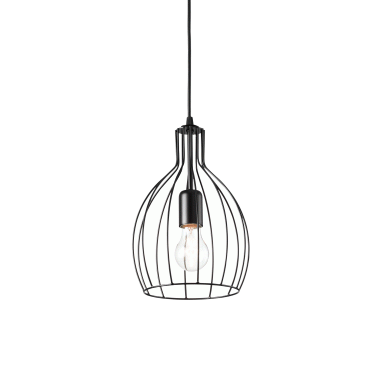 LAMPADA SOSPENSIONE AMPOLLA - 2 SP1 NERO - IDEAL LUX 148151 product photo Photo 01 3XL