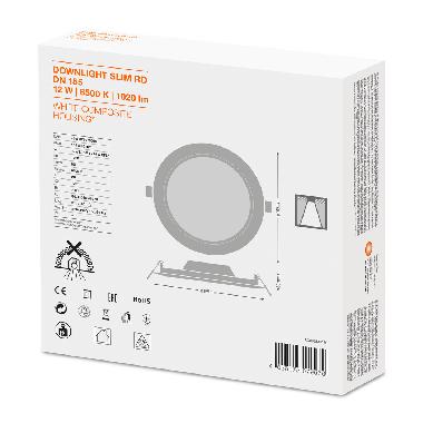 DL SLIM DN155 12W/6500K WT IP20    LEDV - LEDVANCE DWLSDN15512865G2 - LEDVANCE DWLSDN15512865G2 - LEDVANCE DWLSDN15512865G2 product photo Photo 02 3XL