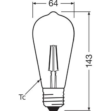 Vintage 1906 Led Classic Edison Dim 6.5W 824 Gold E27 - LEDVANCE LED081514 product photo Photo 04 3XL
