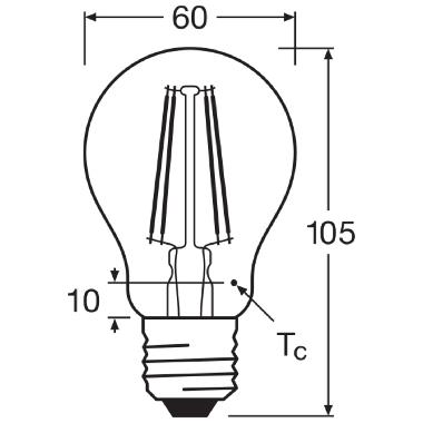 Led Classic A V 7.5W 827 Clear E27 - LEDVANCE VCA75827C1 product photo Photo 03 3XL