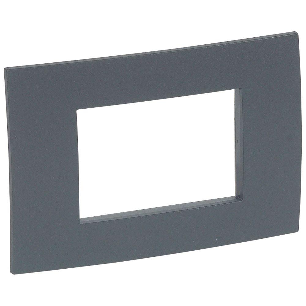 VELA QUADRA-PLACCA ANTRACITE 3 MODULI - LEGRAND 682616 product photo