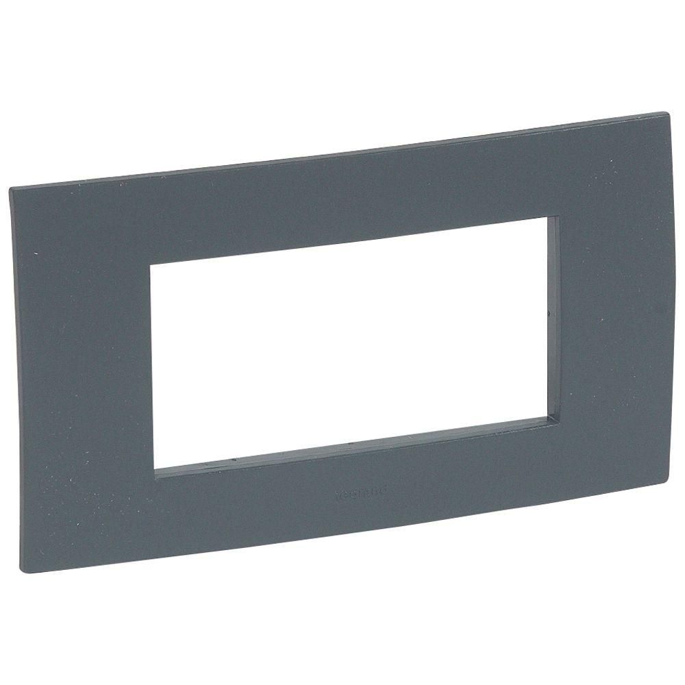 VELA QUADRA-PLACCA ANTRACITE 4 MODULI - LEGRAND 682631 product photo