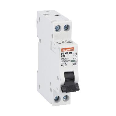 Interruttore magnetotermico, 1p+n - 6ka. 1 modulo, caratteristica c, 6a - LOVATO P1MB1MC06 product photo Photo 01 3XL