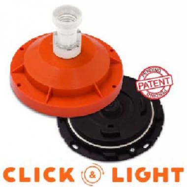 PLAFONIERA CLICK LUCE DA CANTIERE PARETE SOFFITTO NERO/ARANCIONE - MARECO LUCE 40001001 product photo Photo 01 3XL