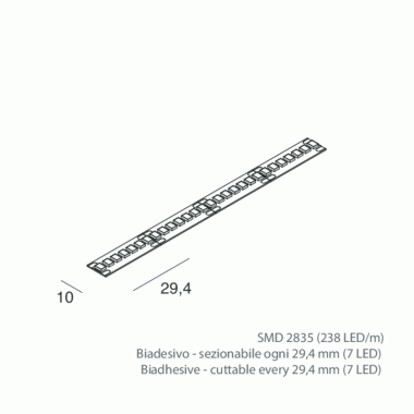 STRISCIA STRIP LED 19,2W/M-24V-5 METRI - 4000K - NOVALUX 100935.99 product photo Photo 02 3XL