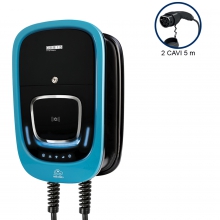 STAZIONE DI CARICA VIARIS COMBI+ CCT222ETH TRIFASE 22 KW + 22 KW 3X32A 2 CAVI E CONNETTORE TIPO 2 LUNGHEZZA 5M ETHERNET LETTORE CARTE RFID - ORBIS OB94P722KA2 product photo