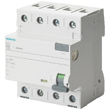 DIFF. 4P 63A 0,3A TIPO A - SIEMENS 5SV36466 - SIEMENS 5SV36466 product photo Photo 01 3XL