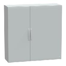 Armadio in poliestere con porta liscia 1250x1250x420 IP65 RAL 7035 - SCHNEIDER ELECTRIC NSYPLA12124G product photo
