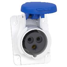Presa fissa BT da incasso inclinata IP44 16A 220V 2PT cablaggio rapido - SCHNEIDER ELECTRIC PKY16F423 product photo