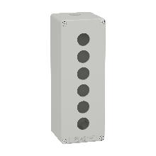 Pulsantiera in metallo grigia  M25 6 fori 22MM 80X220X77 UL CSA - SCHNEIDER ELECTRIC XAPD4506 product photo