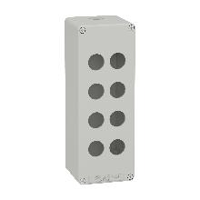 Pulsantiera in metallo grigia  M25 8 fori 22MM 80X220X77 UL CSA - SCHNEIDER ELECTRIC XAPD4508 product photo