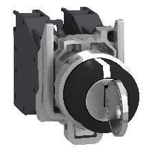 SELETTORE CON CHIAVE D.22  - 3 POSIZIONI - A CHIAVE - 2NO - SCHNEIDER ELECTRIC XB4BG33 product photo