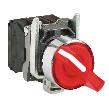 Selettore luminoso rosso D.22  - 2 posizioni - 24Vac/dc - 1NO+1NC- LED universale - SCHNEIDER ELECTRIC XB4BK124B5 product photo