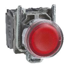 Pulsante luminoso rosso D.22 - filoghiera ad impulso - 24Vac/dc - 1NO+1NC- LED universale - SCHNEIDER ELECTRIC XB4BW34B5 product photo