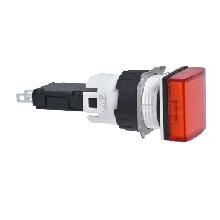 Lampada spia quadrata D.16 - IP65 - rossa - LED integrato - 24V - SCHNEIDER ELECTRIC XB6CV4BB product photo