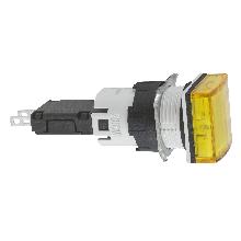 Lampada spia quadrata D.16 - IP65 - gialla - LED integrato - 24V - SCHNEIDER ELECTRIC XB6CV5BB product photo