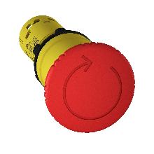 Pulsante di emergenza D.22 rosso testa a fungo D.40 -sblocco rotazione 1 NC - SCHNEIDER ELECTRIC XB7NS8442 product photo