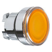 Testa pulsante luminoso D. 22  - arancione - per inserimento etichetta- per LED universale - SCHNEIDER ELECTRIC ZB4BA58 product photo