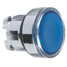 Testa pulsante luminoso D. 22  - blu - per inserimento etichetta- per LED universale - SCHNEIDER ELECTRIC ZB4BA68 product photo