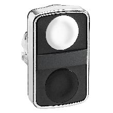 Testa pulsante doppio D. 22  - bianca + nera - senza marcatura - IP40 - SCHNEIDER ELECTRIC ZB4BA7120 product photo