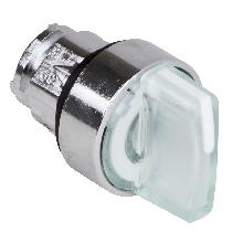 Testa selettore luminoso - 3 posizioni D.22 - bianco- per LED universale - SCHNEIDER ELECTRIC ZB4BK1813 product photo