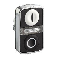 Testa pulsante doppio D.22  - bianca + nera - 0/I - SCHNEIDER ELECTRIC ZB4BW7A1721 product photo