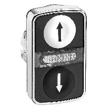Testa pulsante doppio D.22  - bianca + nera - 0/I - SCHNEIDER ELECTRIC ZB4BW7A1724 product photo