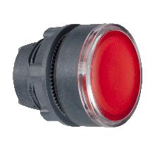 Testa pulsante luminoso D.22 - rosso - per inserimento etichetta- per LED universale - SCHNEIDER ELECTRIC ZB5AA48 product photo