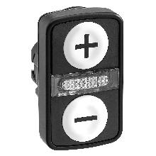Testa pulsante doppio luminoso bianco filo/bianco filo D.22 con marcatura - SCHNEIDER ELECTRIC ZB5AW7A1715 product photo