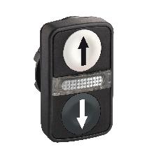 Testa pulsante doppio D.22 - bianco + nero - 0/I - SCHNEIDER ELECTRIC ZB5AW7A1724 product photo