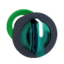 Testa selettore luminoso verde 3 posizioni -filopannello-D.30- per LED universale - SCHNEIDER ELECTRIC ZB5FK1333 product photo