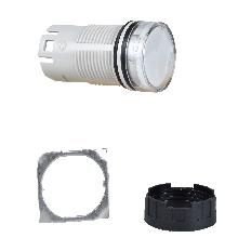 Testa lampada spia D.16 - circolare - gemma liscia bianca - SCHNEIDER ELECTRIC ZB6AV1 product photo