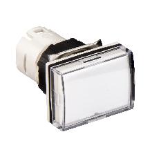 Testa lampada spia D.16 - rettangolare - 5 colori - gemma liscia bianca - SCHNEIDER ELECTRIC ZB6DV1 product photo