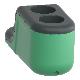 Pulsantiera mobile - 2 fori - in plastica verde - SCHNEIDER ELECTRIC ZBRM22 product photo Photo 05 2XS