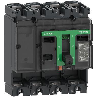 Base interruttore, ComPacT NSX100B, 25kA/415VAC, 4 poli, valore nominale telaio 100A, senza Sganciatore - SCHNEIDER ELECTRIC C10B4 product photo Photo 01 3XL