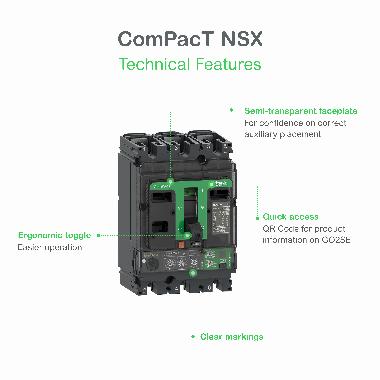 Base interruttore, ComPacT NSX100B, 25kA/415VAC, 4 poli, valore nominale telaio 100A, senza Sganciatore - SCHNEIDER ELECTRIC C10B4 product photo Photo 04 3XL