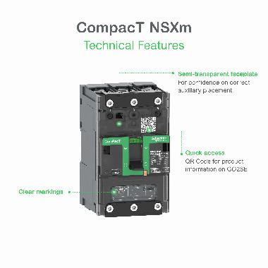 Interruttore, ComPacT NSXm 100E, 16kA/415VAC, 4 poli 4D (neutro totalmente protetto), Sganciatore TMD 25A, connettori EverLink - SCHNEIDER ELECTRIC C11E4TM025L product photo Photo 03 3XL