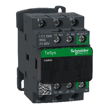 Contattore TeSys D Green contattore - 3P - <lt/>= 440 V - 9 A AC-3 - 24...60 V AC/DC - SCHNEIDER ELECTRIC LC1D09BNE product photo Photo 01 3XL