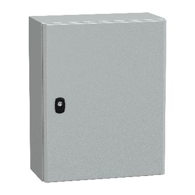 Cassetta in acciaio montata a parete, Spacial S3D, porta piena, con piastra di montaggio, IP66 500X400X200 7035 - SCHNEIDER ELECTRIC NSYS3D5420P product photo Photo 01 3XL