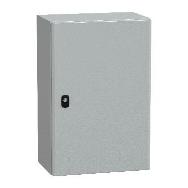 Cassetta in acciaio montata a parete, Spacial S3D, porta piena, con piastra di montaggio, IP66 600X400X250 7035 - SCHNEIDER ELECTRIC NSYS3D6425P product photo Photo 01 3XL