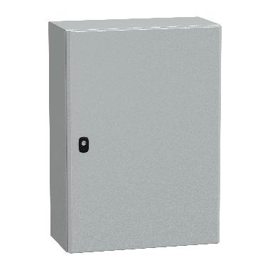 Cassetta in acciaio montata a parete, Spacial S3D, porta piena e piastra di montaggio 700x500x250mm, IP66, IK10 7035 - SCHNEIDER ELECTRIC NSYS3D7525P product photo Photo 01 3XL