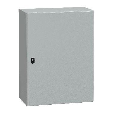 Cassetta in acciaio montata a parete, Spacial S3D, porta piena, con piastra di montaggio, 800x600x300mm, IP66, IK10 7035 - SCHNEIDER ELECTRIC NSYS3D8630P product photo Photo 01 3XL