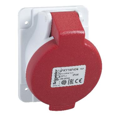 Presa fissa BT da incasso inclinata IP44 16A 380V 2PT cablaggio rapido - SCHNEIDER ELECTRIC PKY16F433 product photo Photo 01 3XL
