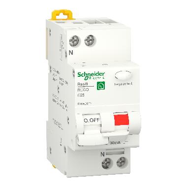 Interruttore magnetotermico RESI9 RCBO 1P+N C 25A 30MA AC 2 MODULI - SCHNEIDER ELECTRIC R9D60625 product photo Photo 01 3XL