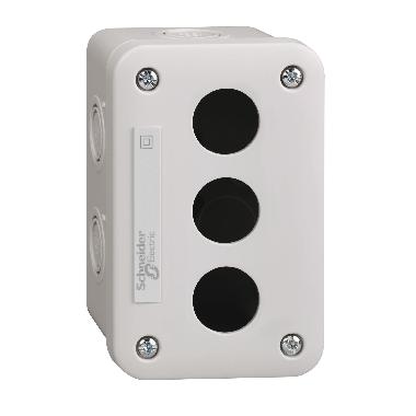 Pulsantiera vuota XAL-E - grigio chiaro - 3 fori - IP54 - PER XB7  D.22 MM - SCHNEIDER ELECTRIC XALE3 product photo Photo 01 3XL