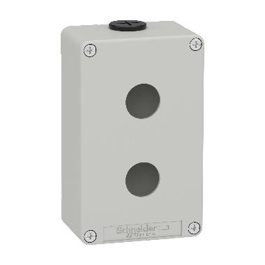 Pulsantiera in metallo grigia  M20 2 fori 22MM 80X130X51,5 UL CSA - SCHNEIDER ELECTRIC XAPD2202 product photo Photo 01 3XL