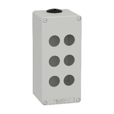 Pulsantiera in metallo grigia  M25 6 fori 22MM 80X175X77 UL CSA - SCHNEIDER ELECTRIC XAPD3506 product photo Photo 01 3XL