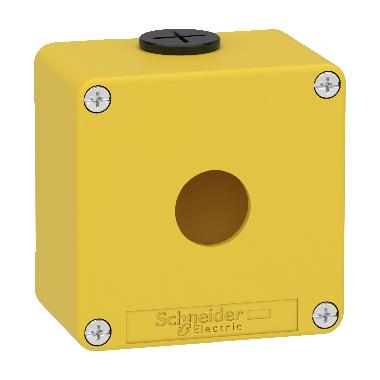 Pulsantiera gialla per arresto di emergenza M20 1 foro 22MM 80X80X51,5 UL CSA - SCHNEIDER ELECTRIC XAPK1201 product photo Photo 01 3XL