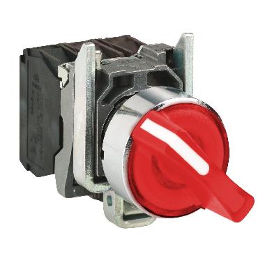 Selettore luminoso rosso D.22  - 2 posizioni - 24Vac/dc - 1NO+1NC- LED universale - SCHNEIDER ELECTRIC XB4BK124B5 product photo Photo 01 3XL
